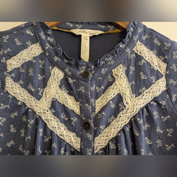 Matilda Jane Girls lace trim blouse SZ 10 - Picture 8 of 8